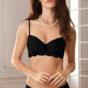 Pierre Cardin 4698, Milan Push Up Padded Lace Bridal Bra Set with Straps Black
