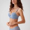 Pierre Cardin 4735, Milan Push Up Padded Lace Underwire Lingerie Set Blue2