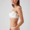 Pierre Cardin 4736, Ales Strapless Lace Unpadded Underwire Bra and V Thong Bridal Lingerie Set Ecru3