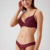 Pierre Cardin 4740 Rome Soft Push Up Semi Padded Lace Bridal Lingerie Set Burgundy2