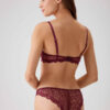 Pierre Cardin 4740 Rome Soft Push Up Semi Padded Lace Bridal Lingerie Set Burgundy4