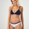 U.S. Polo Assn. 66253, Cotton & Lycra, Polka Dot Patterned, Bustier & Shorts Set, Navy Blue