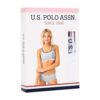 U.S. Polo Assn. 66255, Polo Lettering Stripe, Bustier & Boyshort Set, Navy Blue packaging
