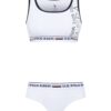 U.S. Polo Assn. 66255, Polo Lettering Stripe, Bustier & Boyshort Set, White 2