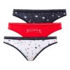 U.S. Polo Assn. 66317, Cotton & Lycra, 3 Pack Women's Bikini Panty Set, White, Red & Navy Blue