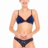 U.S. Polo Assn. 66317, Cotton & Lycra, 3 Pack Women's Bikini Panty Set, White, Red & Navy Blue 3