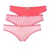 U.S. Polo Assn. 66325, Cotton & Lycra, 3 Pack Women's Bikini Panty Set, Coral & Pink