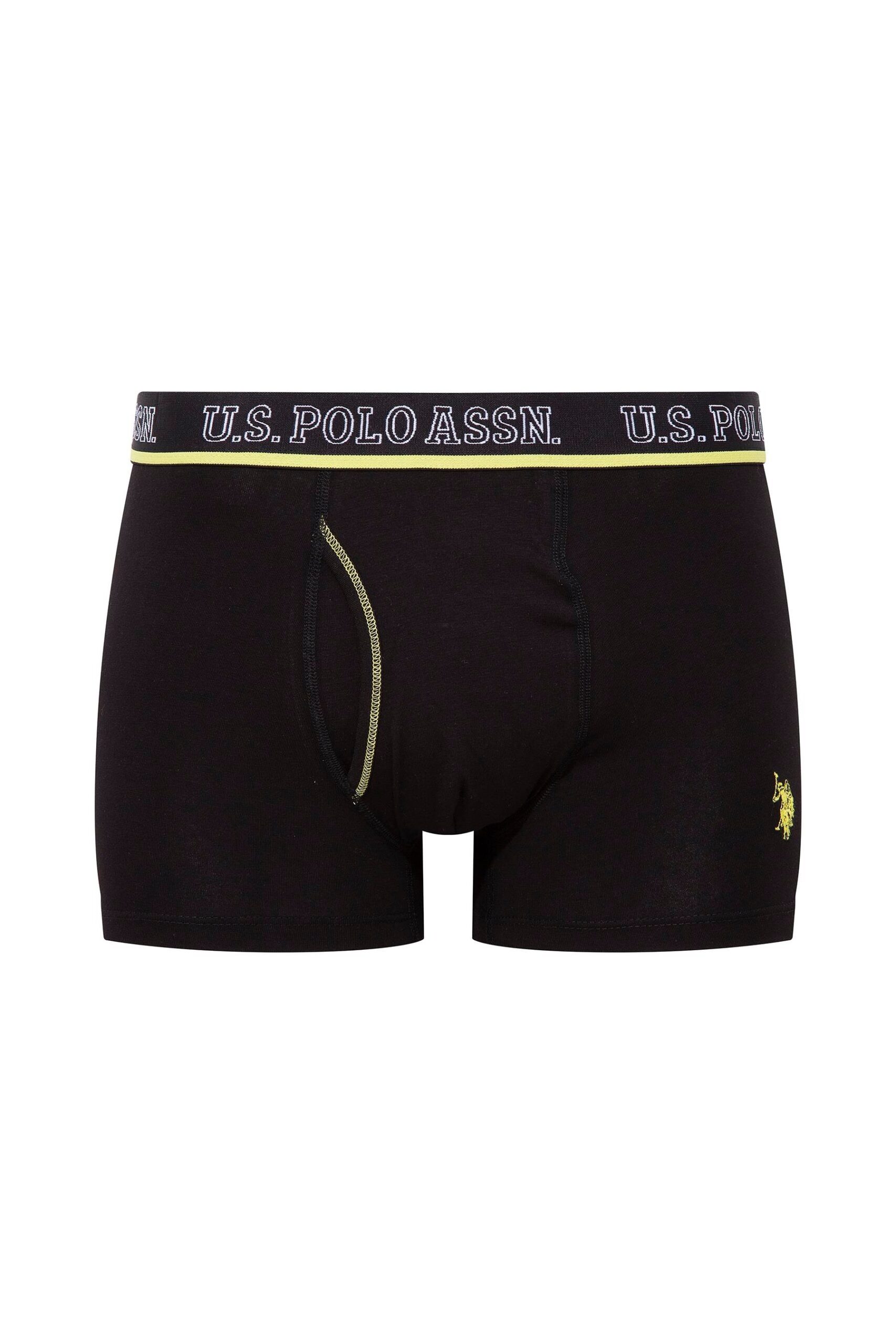 U.S. Polo Assn. 80508, 3 Pack, Cotton & Lycra, Men’s Boxer Set, Anthracite & Sax Blue & Black 2