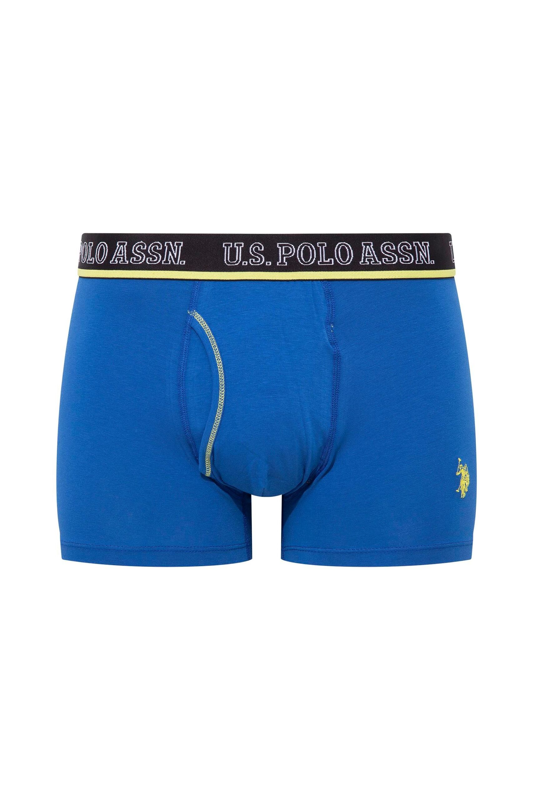 U.S. Polo Assn. 80508, 3 Pack, Cotton & Lycra, Men’s Boxer Set, Anthracite & Sax Blue & Black 4