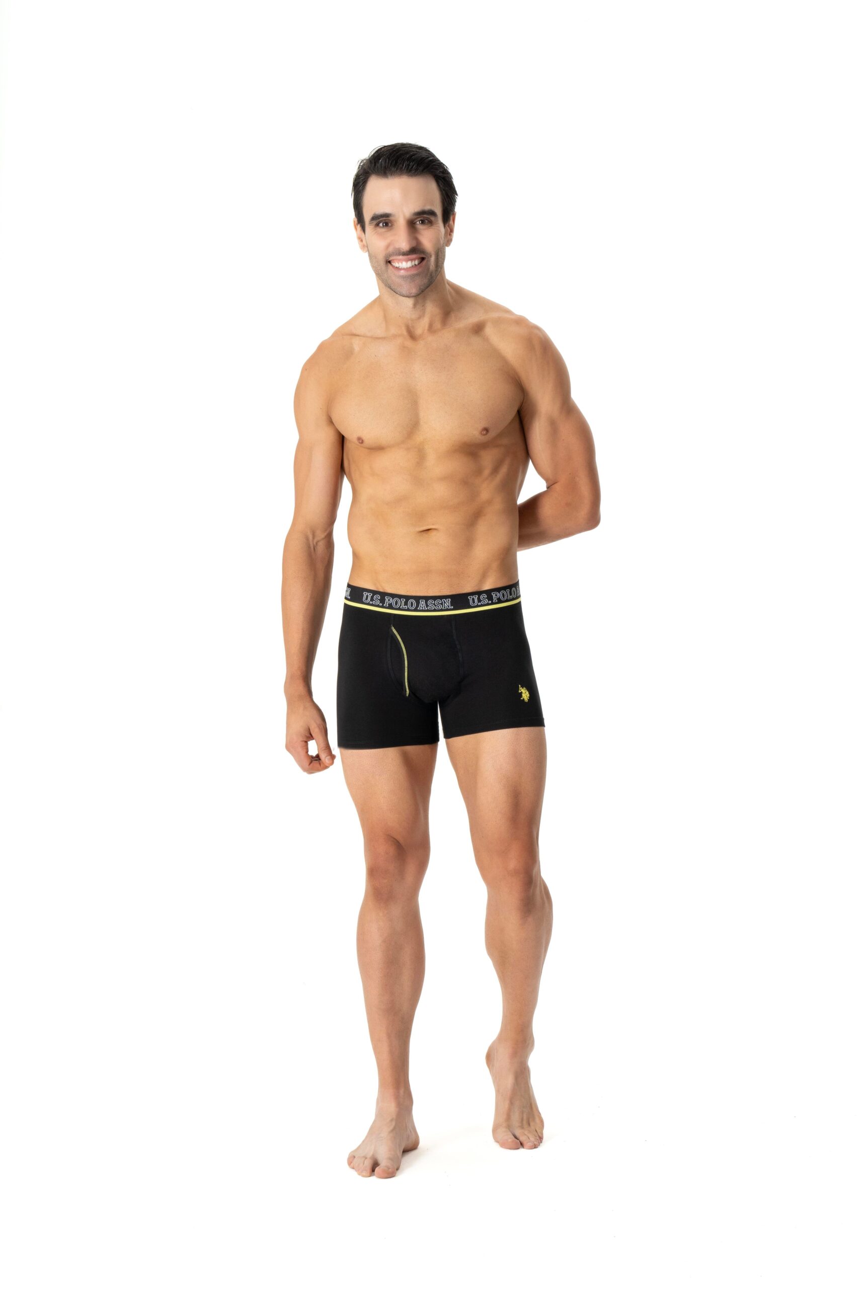 U.S. Polo Assn. 80508, 3 Pack, Cotton & Lycra, Men’s Boxer Set, Anthracite & Sax Blue & Black 5