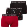 U.S. Polo Assn. 80528, 3 Pack, Cotton & Lycra, Men’s Boxer Set, Black & Burgundy & Polo Printed