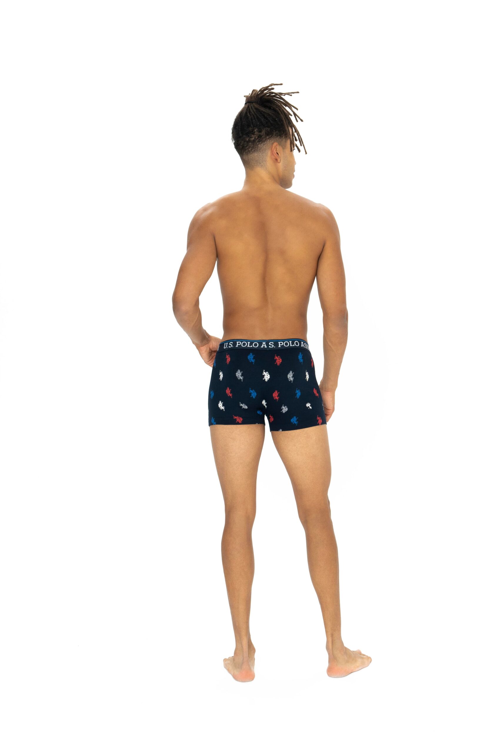 U.S. Polo Assn. 80528, 3 Pack, Cotton & Lycra, Men’s Boxer Set, Black & Burgundy & Polo Printed 12