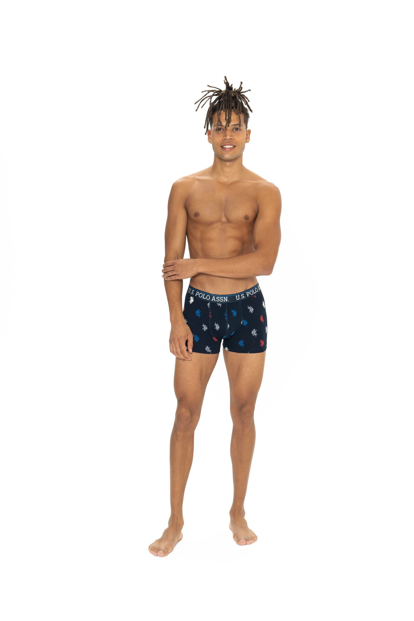 U.S. Polo Assn. 80528, 3 Pack, Cotton & Lycra, Men’s Boxer Set, Black & Burgundy & Polo Printed 9