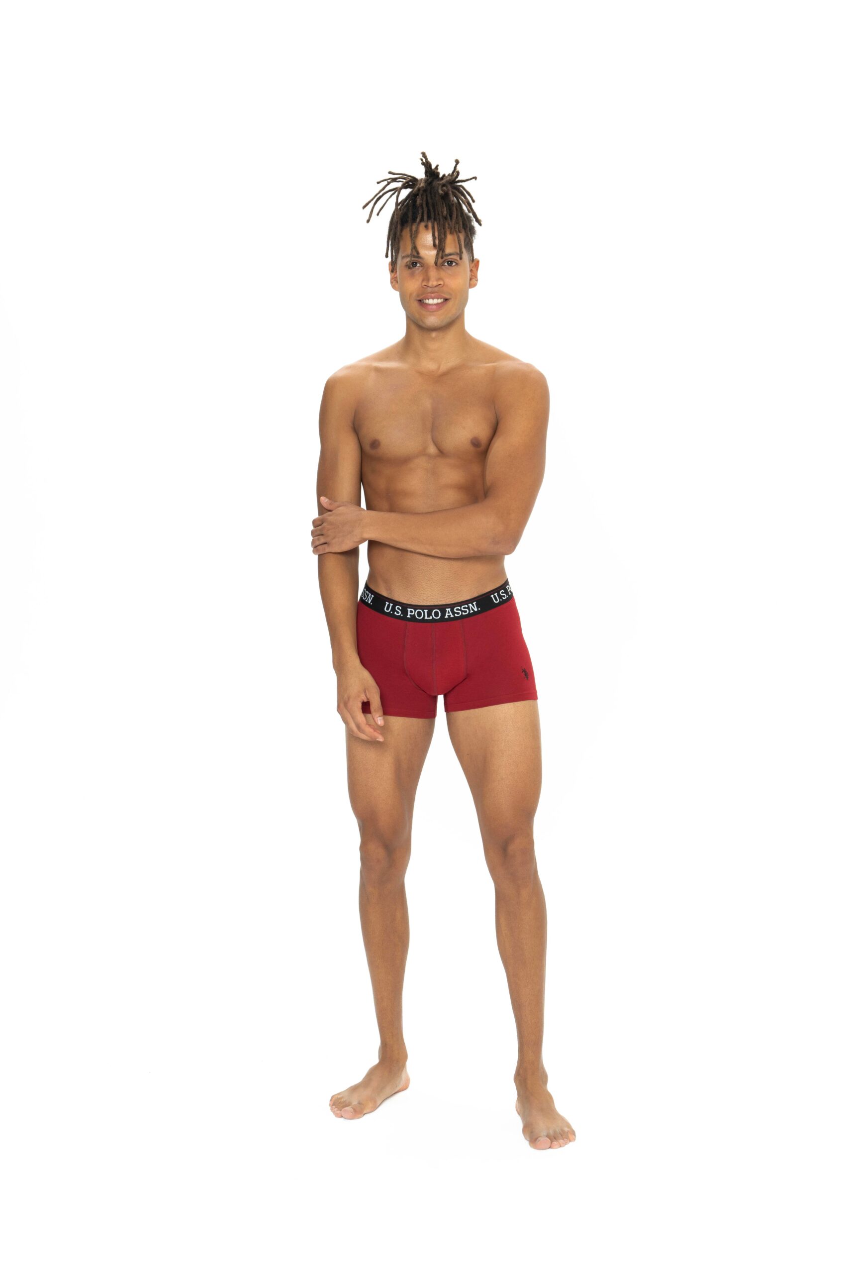 U.S. Polo Assn. 80528, 3 Pack, Cotton & Lycra, Men’s Boxer Set, Black & Burgundy & Polo Printed6