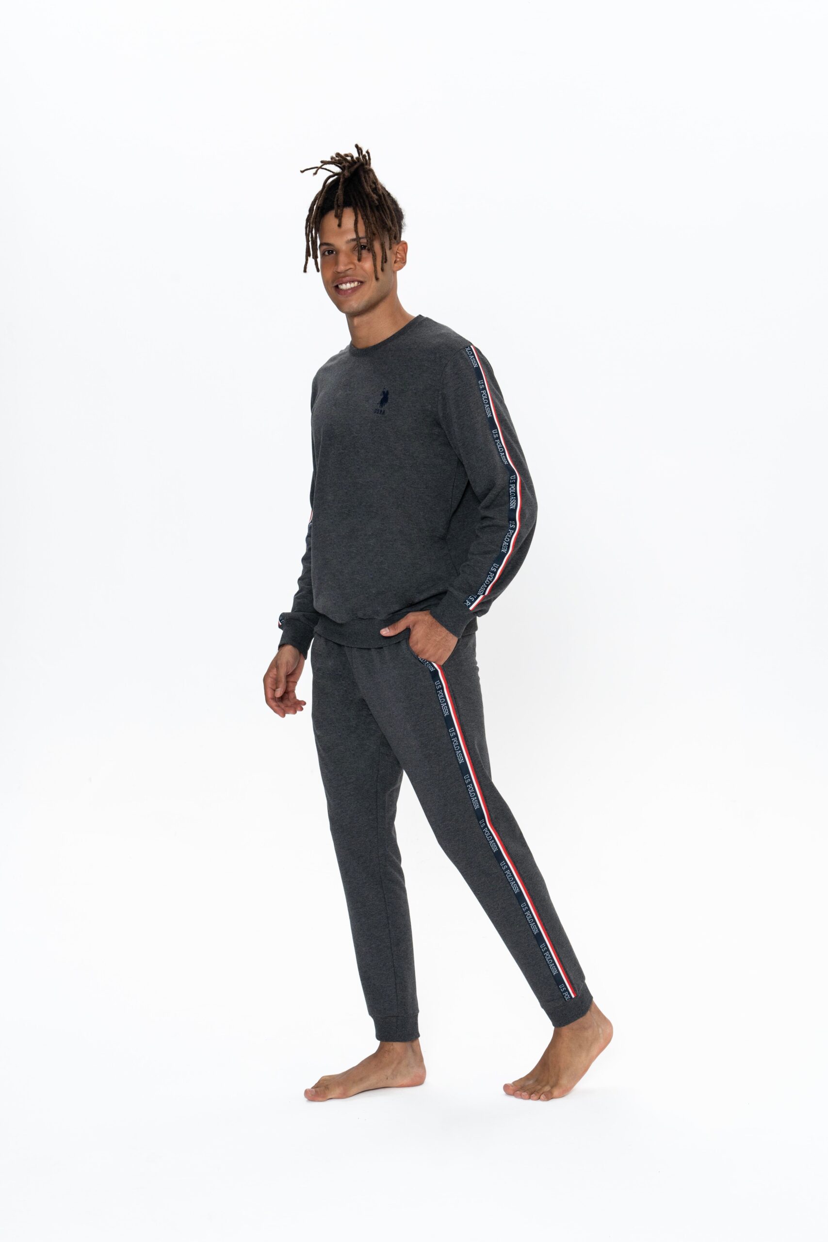 U.S. Polo Assn. Men’s Sleepwear Set, 18923, Round Collar, Elasticated Sleeve & Leg, with Pockets, Anthracite 2