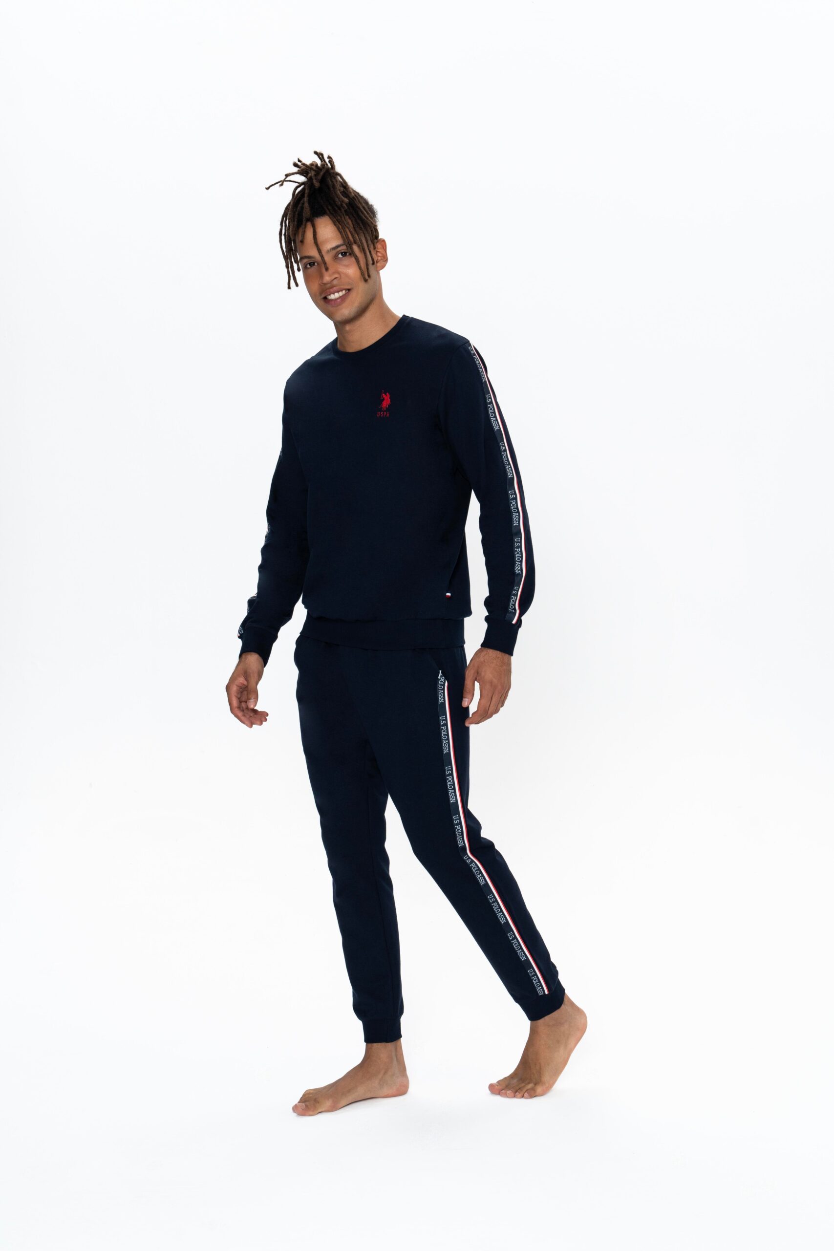 U.S. Polo Assn. Men’s Sleepwear Set, 18923, Round Collar, Elasticated Sleeve & Leg, with Pockets, Navy Blue 2