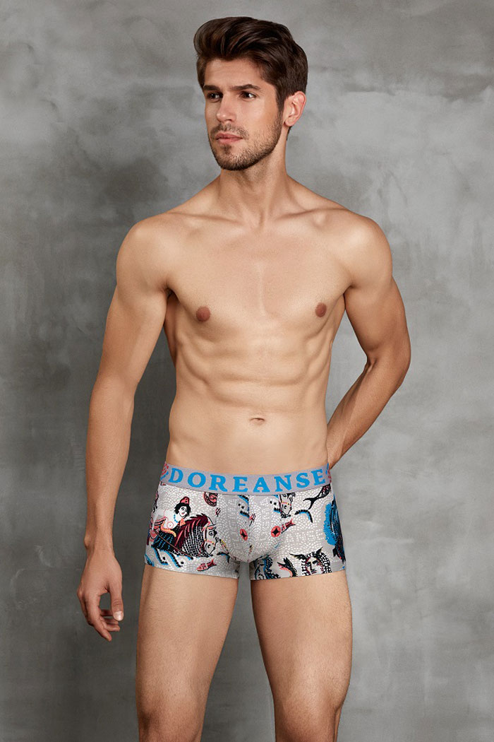 Doreanse Men's Mini Boxer Brief Underwear 1701 Zeugma Pattern