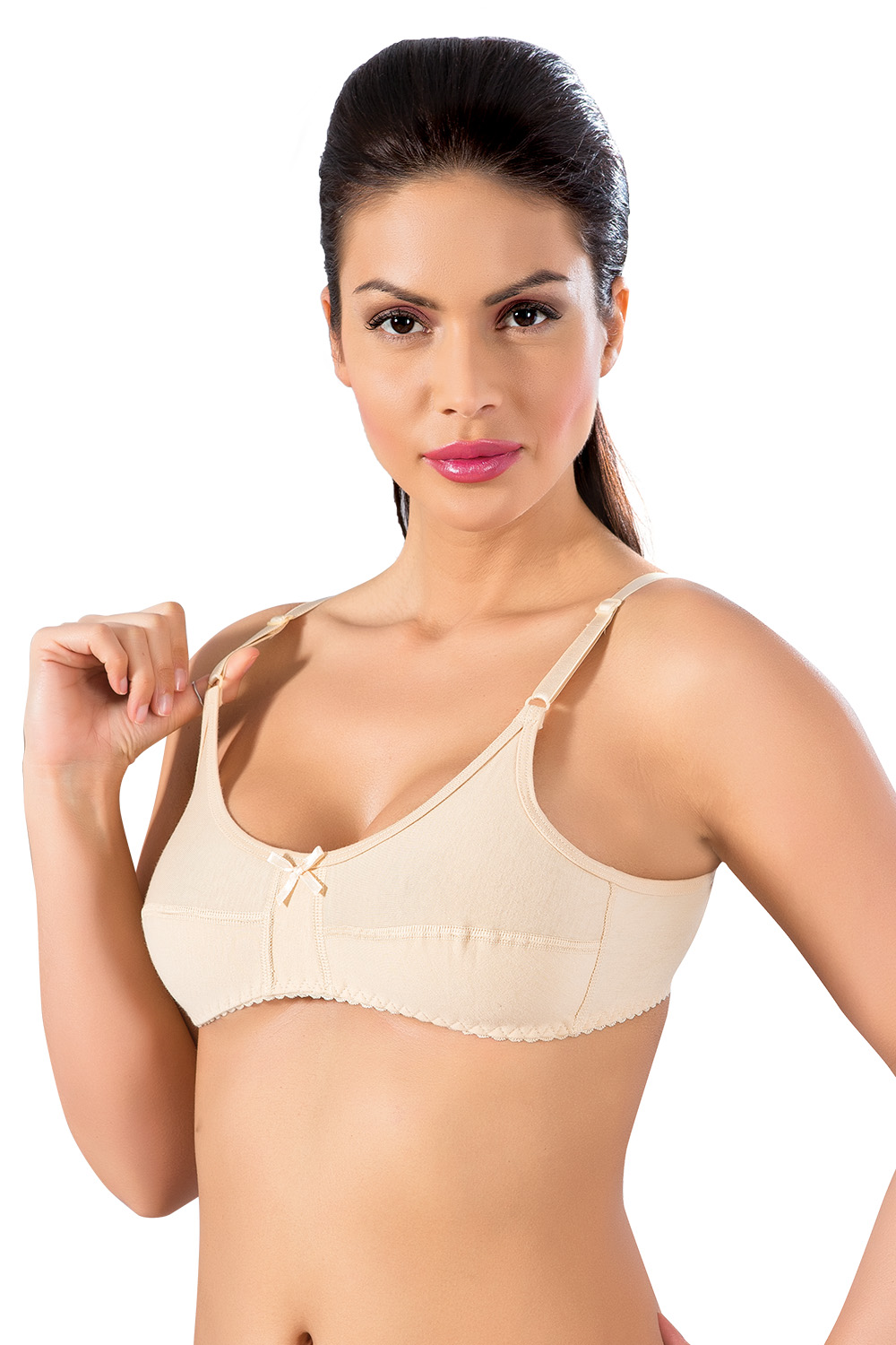 Lux Drm, 100% Cotton, Combed Cotton, Plus Size Bra 083 Beige
