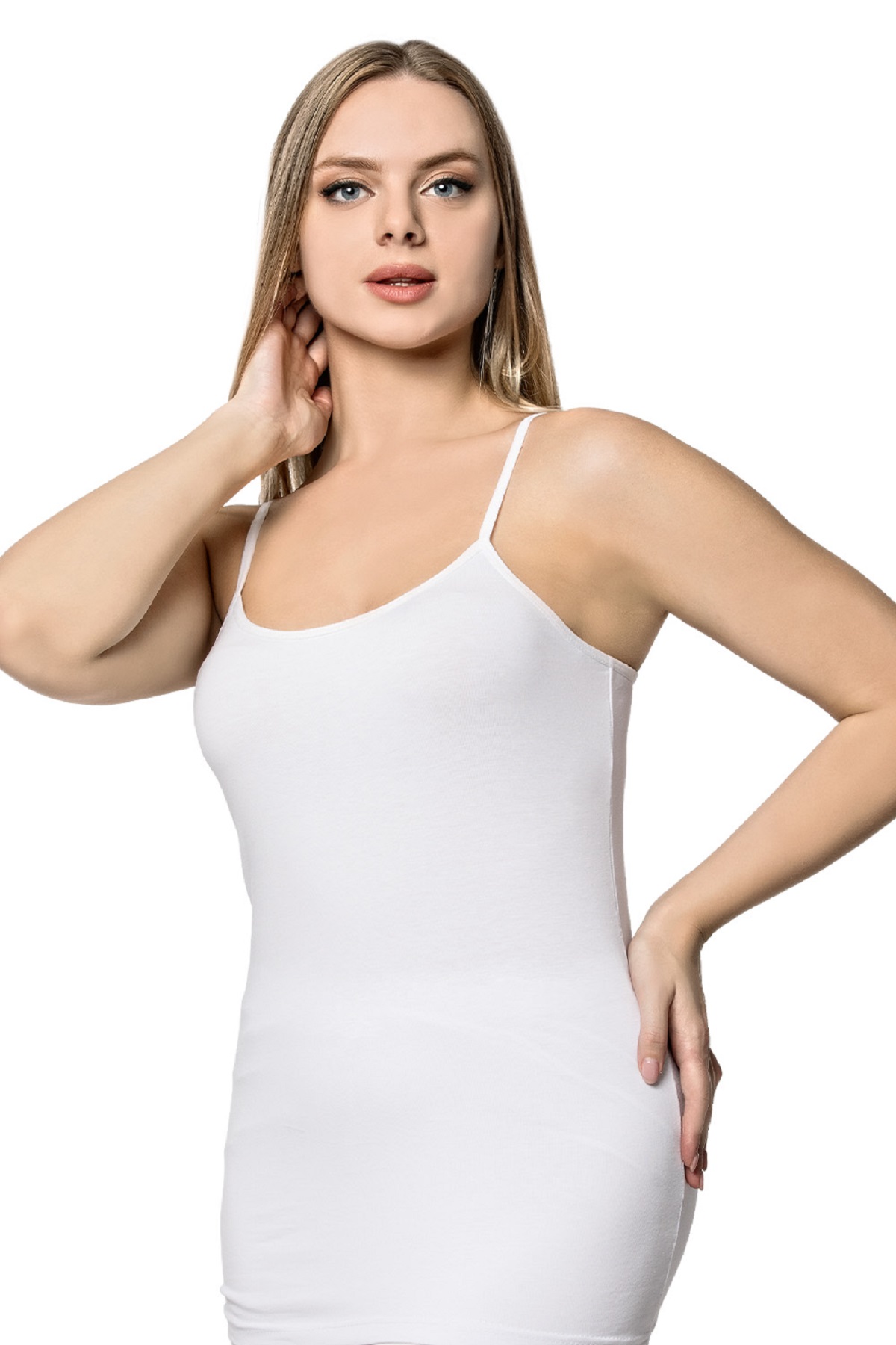 Lux Drm, Adjustable Straps, Cotton and Lycra, Thin Strap, Women's Singlet 053