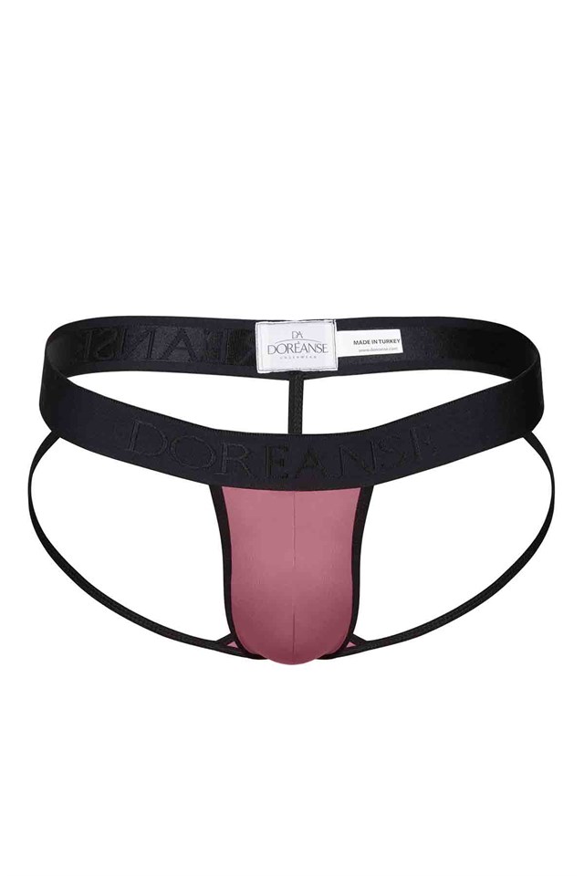 Doreanse įmantrios vyriškos poliamido Thong String tipo apatinės kelnaitės pelenų rožės spalvos - Image 2